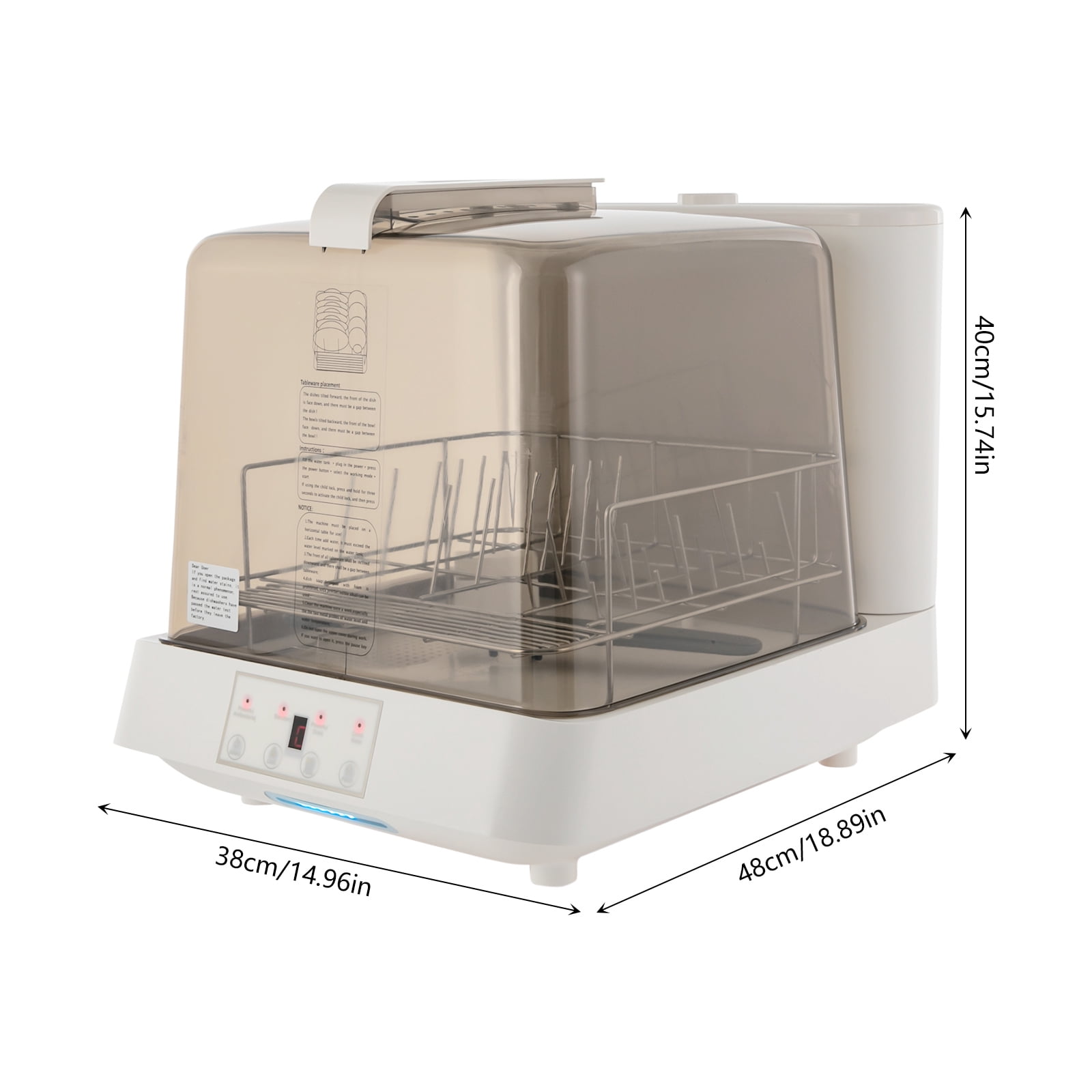 Portable Countertop Dishwasher, Automatic Dishwashing with Tank, Mini Dishwasher for Apartments, Dorms and RVs