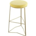 thumbnail image 1 of Meridian Furniture Tres Yellow Velvet Bar Stool, 1 of 4