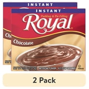 (2 pack) Royal Chocolate Instant Pudding, 14g Serving Size, 4 Servings, Includes One 2.03oz Box