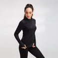 thumbnail image 4 of Women Autumn Zipper Long Sleeve Sports Fitness Yoga Training Quick-Drying Clothes T-Shirt Sweater Tops, 4 of 6