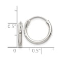 thumbnail image 4 of Auriga Fine Jewelry 925 Sterling Silver 2mm Hoop Earrings for Women, 4 of 5