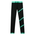 thumbnail image 4 of Fldy Girls Spiral Figure Ice Skating Pants Leggings Shiny Metallic Gymnastics Ballet Dance Pants Blue Green 14, 4 of 5