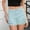 Mint Green, variant on ClodeEU Womens Distressed Frayed Hem Denim Shorts, Stretchy Cuffed Hem Jean Shorts White,Womens Plus S