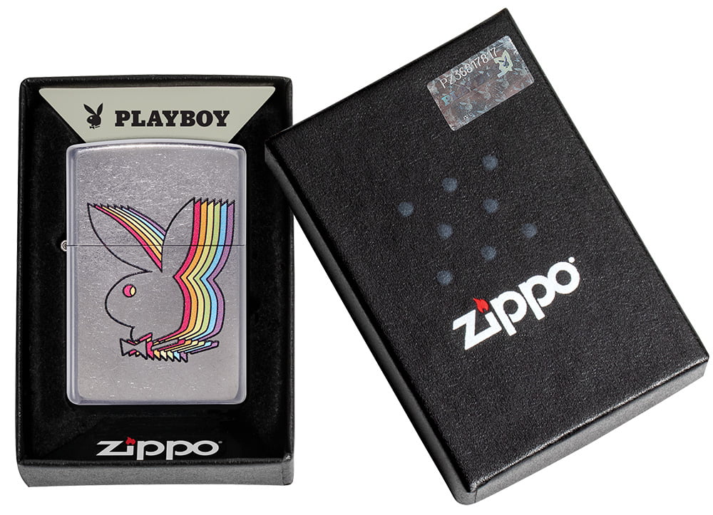 Zippo Playboy Multi Color Bunny Street Chrome Pocket Lighter