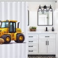 thumbnail image 6 of Excavator Construction Vehicle Truck Shower Curtain Fabric Bathroom Decor with Hooks, 6 of 8