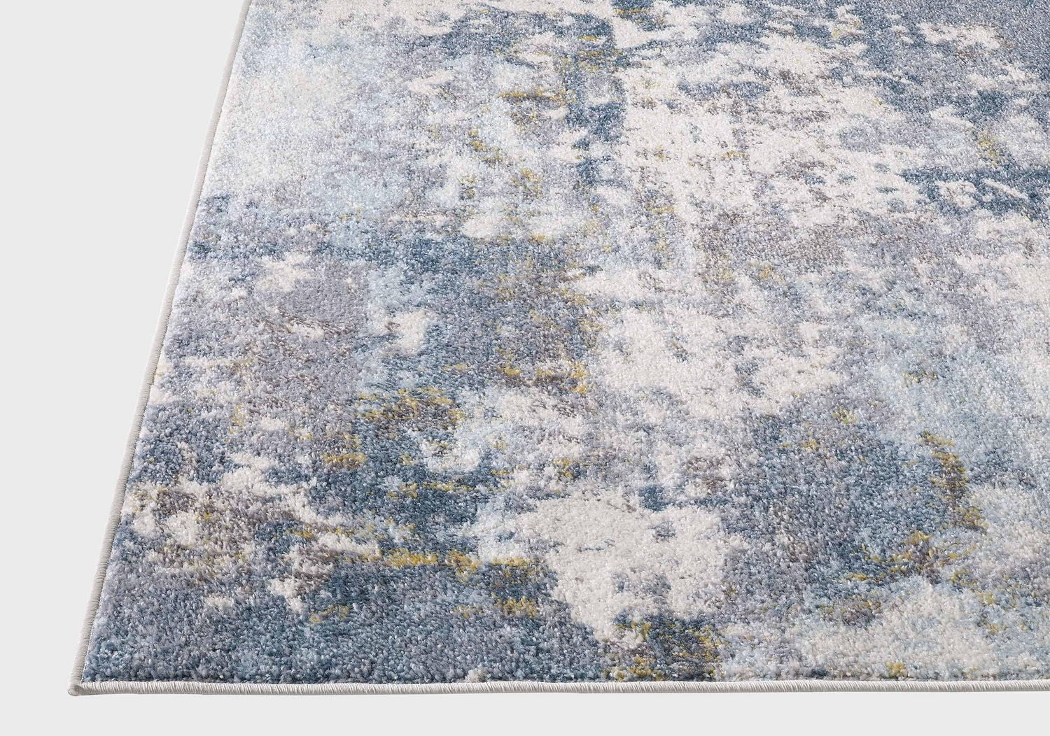 Valoria Cream and Blue Woven Area Rug