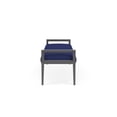 thumbnail image 3 of Pemberly Row Waiting Reception 3 Seat Bench Wood Frame in Blue, 3 of 5
