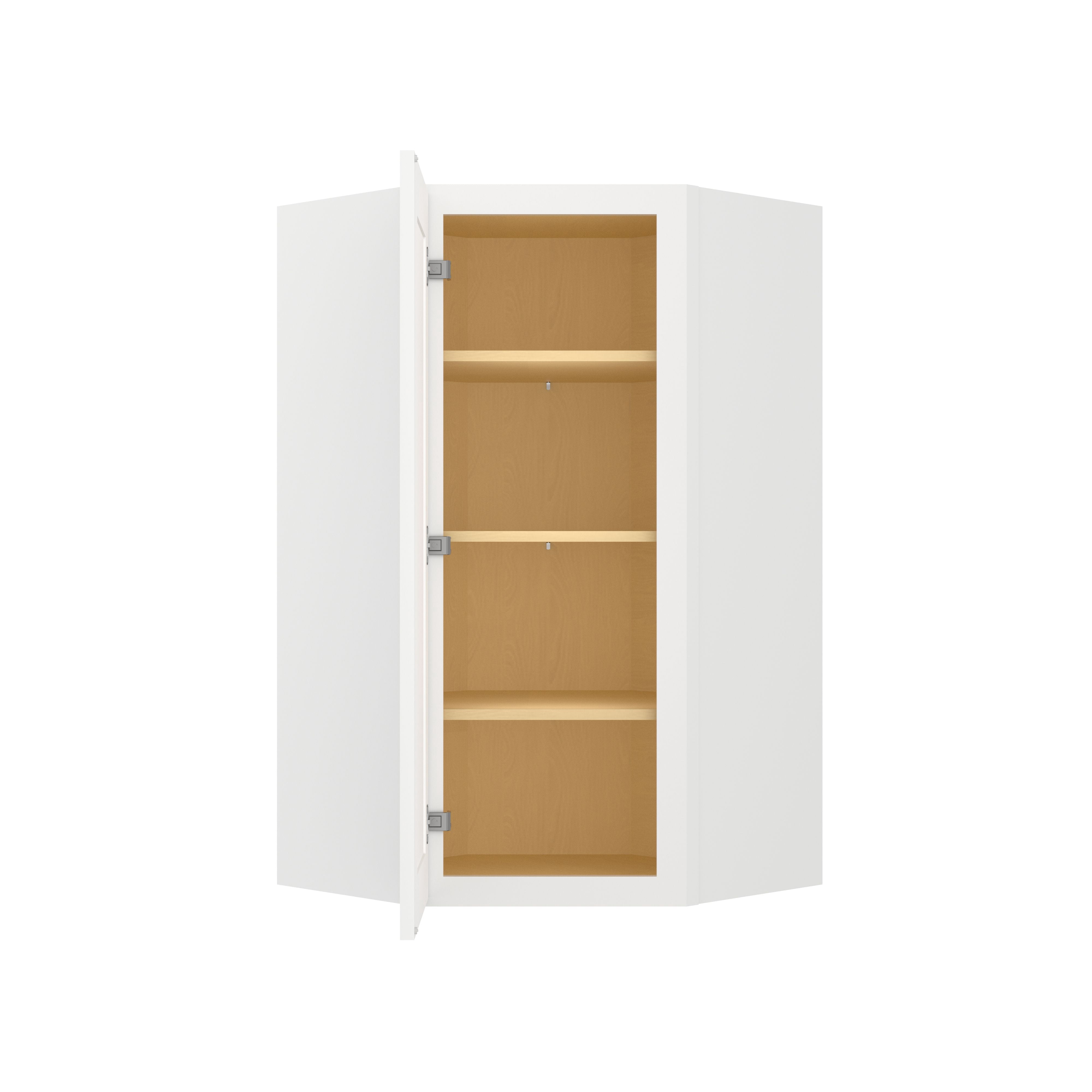 Furinno Shaker Plywood Wall Diagonal Kitchen Cabinet with 1 Door 3 Shelves, Ready to Assemble, 12 D x 24 W x 42 H, White