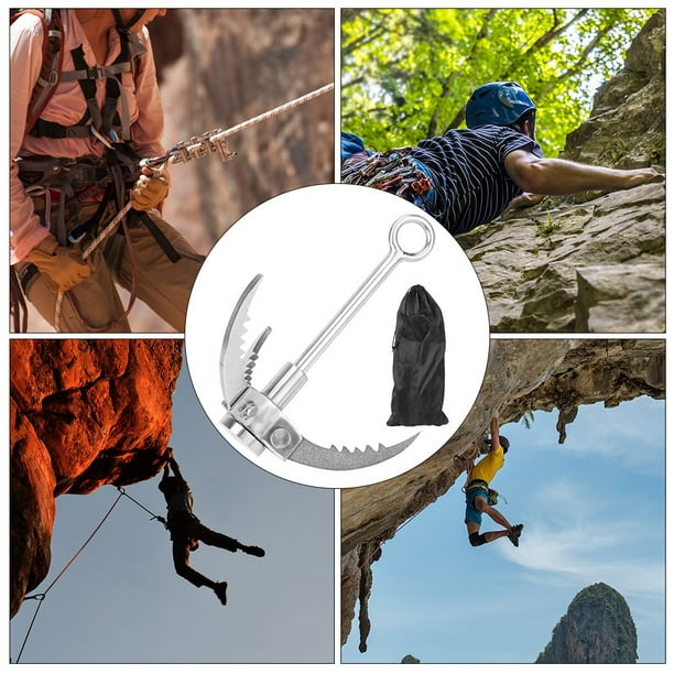 Fosa Folding Grappling Hook,Outdoor Survival Stainless Steel Rock Climbing  Grappling Hook 3 Claws Folding Hook 