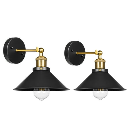Best Choice Products Industrial Vintage Metal Hardwire Pendant Wall Sconce Lamps w/ Adjustable Head, Black, Set of (Best Bathroom Lighting Ideas)