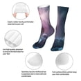 thumbnail image 3 of Xecao lighthouse Waves Torrential Rain Print Fashion No Heel Casual Crew Socks Cushioned Breathable for Men Women - Moisture wicking,Not easy to fade Suitable for daily, 3 of 7
