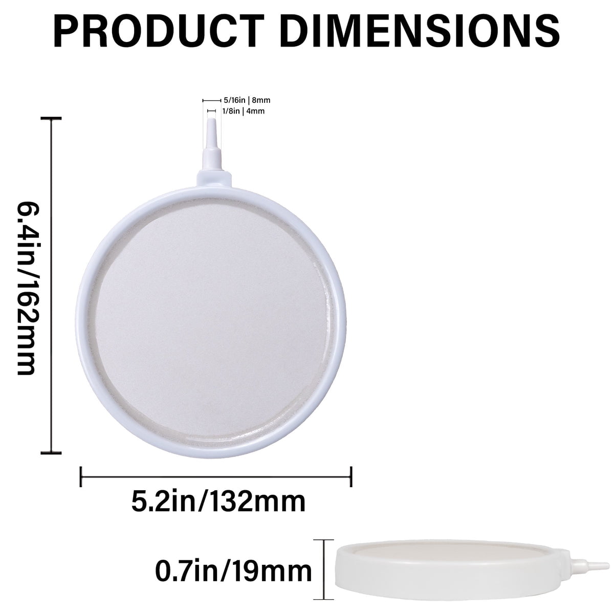 Aqua Dream Air Stone 5 Inch White Disc Diffuser for Fish Tank Aquarium Air Pump