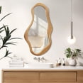 thumbnail image 5 of LuxenHome Asymmetrical Wall Mirror, 22"x 39" Natural Irregular Mirror for Wall Decor with Wood Frame, Wall Mirrors Decorative for Living Room, Bathroom, Bedroom, Dining Room, Entryway, 5 of 18