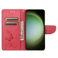 thumbnail image 6 of SaniMore for Samsung Galaxy S23 Ultra Case with Wrist Strap, Butterfly Embossed Magnetic Card Slot & Cash Bag Shockproof PU Leather Flip Folding Wallet Kickstand for Samsung S23 Ultra, Rose, 6 of 7