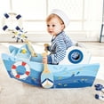 Hape, Captains Rocking Boat, Nautical Seaside Tugboat Toy, Ages 1 ...