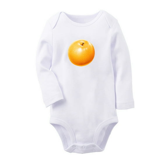 Fruit Pear Image Print Cute Rompers, Newborn Baby Unisex Bodysuits, Infant Jumpsuits, Toddler 0-12 Months Kids Long Sleeves Oufits (White, 6-12 Months)