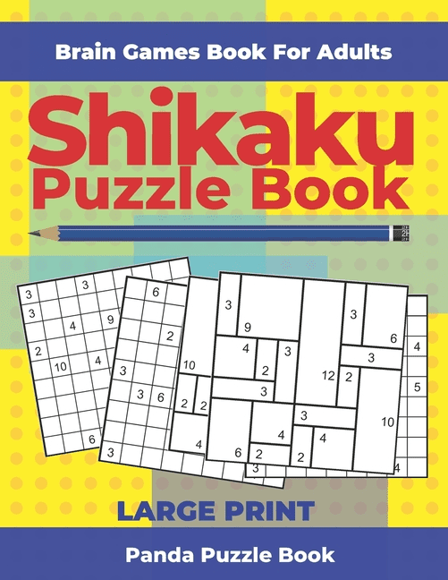 brain games book for adults shikaku puzzle book large print 200