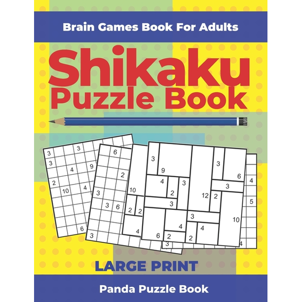 brain games book for adults shikaku puzzle book large