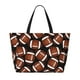 thumbnail image 2 of Fotbe Brown Football On Black Bolsa de Viaje para Playa - Resistente al Agua, Bolsa Tote de Gran Capacidad y Ligera con 7 Bolsillos para Mujeres y Hombres, 2 of 7