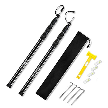 KOMCLUB Adjustable Tarp Poles 98.51 Inch Telescoping Tent Poles Tent ...