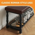 thumbnail image 5 of Craftian Entryway Shoe Storage Bench with Shoe Rack, Brown & Black, 5 of 7