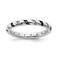 thumbnail image 1 of Solid 925 Sterling Silver Stackable Black and White Diamond Ring Eternity Band Size 8 (.231 cttw.), 1 of 6