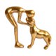 thumbnail image 2 of abraza la estatua de la figura del perro Collectable Resina Decoración del hogar Adorno Ornament Regalo único para de café Desktop Dorado, 2 of 9