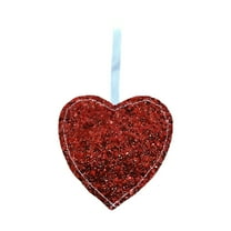 hulanddfd Valentine's Day Heart Ornament - 3.34"x3.34" Red Small Glitter Pendant Valentine Sequin Heart-Shaped Hanging Decor for Wall Door Bookshelf