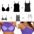 thumbnail image 4 of Tbopshirt Undershirts for Women Plus Size Maternity Shapewear Adjustable Spaghetti Strap Camisole with Built in Padded Bra Adjustable Strap Sleeveless Tank Top, 4 of 9