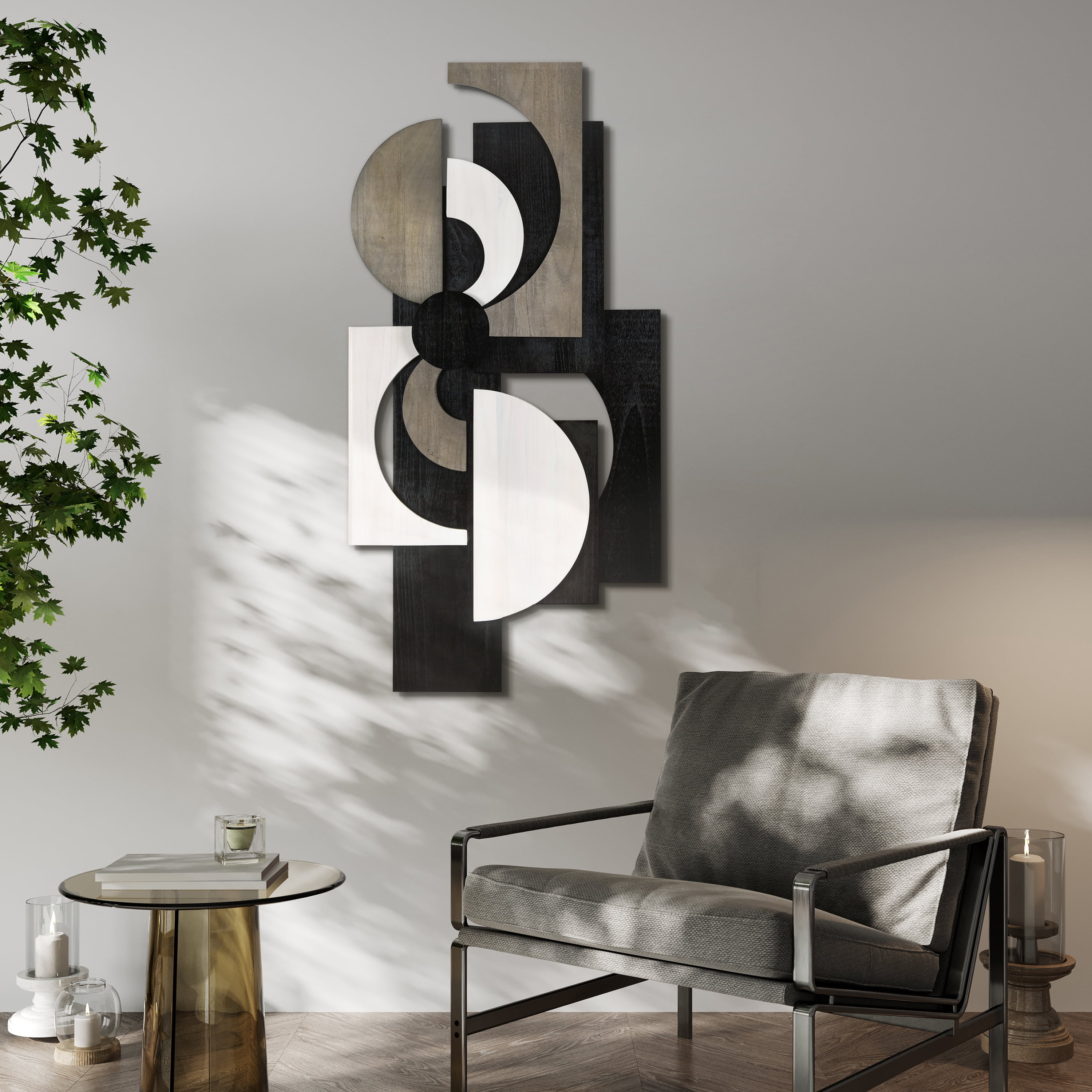 "Luminous Whisper & Dusk" Hand Made & Hand Finished Dimensional Solid Wood Abstracts