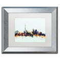 thumbnail image 2 of Trademark Fine Art "Toronto Canada Skyline Blue" Canvas Art by Michael Tompsett, White Matte, Silver Frame, 2 of 4