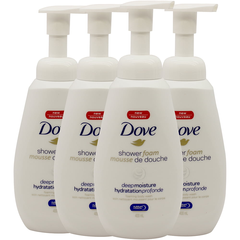 Dove Shower Foam Deep Moisture Foaming Body Wash, 13.5 Ounce (Pack of 4