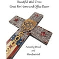 thumbnail image 5 of Urbalabs Western 15.5 Inch Wall Cross Civil Service Metal-like Surface Police Badge Cross Distressed Wall Hanging Cross Country Wall Decor Room Decoration Office Church Home (God bless police), 5 of 7