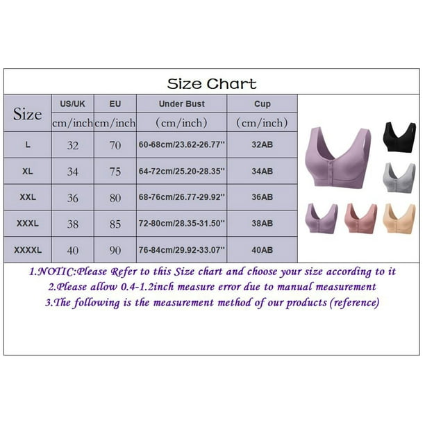 Aayomet Sports Bras for Women Sexy New Middle and Old Age Bra Large Tank  Top Style Thin Front Button Bra Without (Purple, XXXXL) 