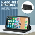 thumbnail image 5 of Dteck Fit for Apple iPhone X,Apple iPhone XS Wallet Case with RFID Blocking Card Slots,Drop Protection Premium PU Leather Magnetic Folio Flip Kickstand Holder Phone Cover,Black, 5 of 10