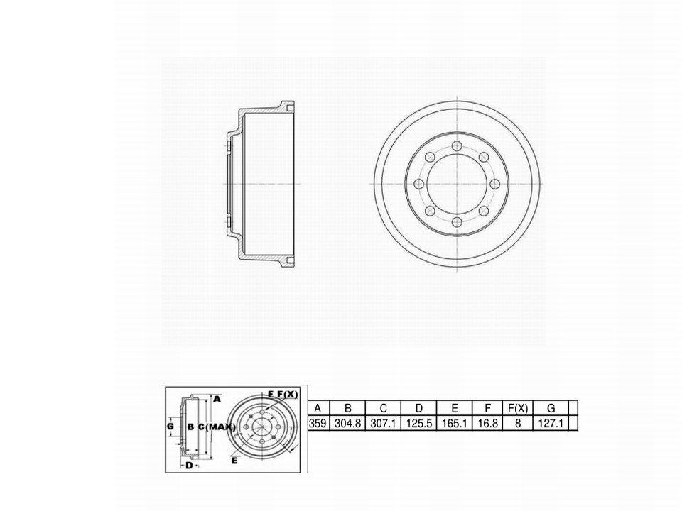 Winstop Brake Drum, Rear WS236412, Ford F-250 1979-1967