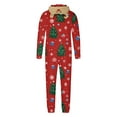 thumbnail image 5 of Odeerbi Christmas Onesie Pajamas for Family Holiday Hooded Sleep Jumpsuit Long Sleeve Family Christmas Pajamas Matching Sets Dad Lattice Print Jumpsuit Sleepwear Xmas PJs Set Multicolor, 5 of 6