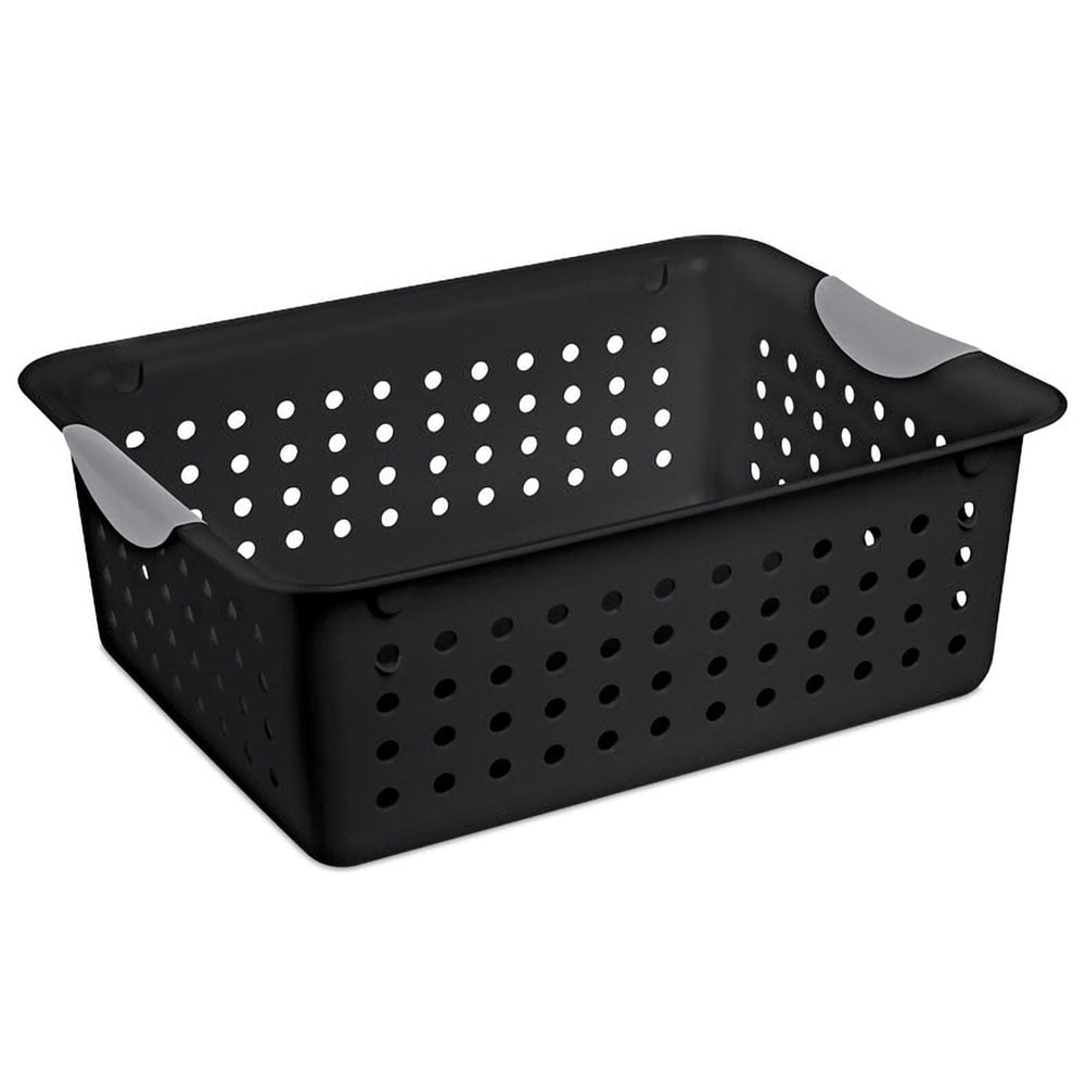 Sterilite 1624 Medium Ultra Storage Basket with Handles, Black (12 Pack) Walmart Canada
