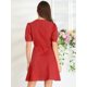 thumbnail image 5 of Allegra K Vestido Camisero Acampanado Abotonado Cuello Plano Manga Abullonada Corta De Algodón Con Bolsillo Para Mujer Borgo?a S, 5 of 6