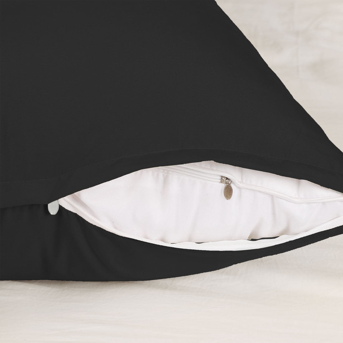 Unique Bargains Pillowcases 2 Pack Microfiber Body Pillow Covers Black 20" x 60"