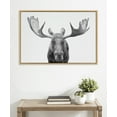 thumbnail image 6 of Kate and Laurel Sylvie Moose Black and White Framed Canvas Wall Art by Amy Peterson Art Studio, 23x33 Natural, Modern Animal Portrait Art for Wall, 6 of 7