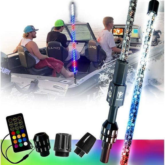 YOLOtek NavLIGHT SHOW 4ft Multicolor Boat Navigation Lights, LED