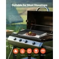 thumbnail image 6 of Carbon Steel Griddle 22x16 inch, Flat Top BBQ Griddle for Grill, Teppanyaki Plate, Portable Cookware for Camping, Tailgating, Family Meals - Black, 6 of 9