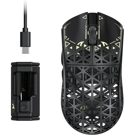 ATTACK SHARK R5 Ultra Carbon Fiber Wireless 8K Gaming Mouse 39g SUPERLIGHT, PixArt PAW3950MAX Gaming Sensor, 8000Hz Wireless Polling Rate, MCU Nordic 52840, DPI up to 42000, BT/2.4G Wireless/Wired