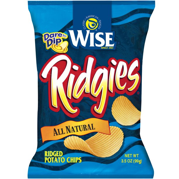 Wise Ridgies All Natural Potato Chips, 3.5 Oz.