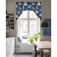 thumbnail image 4 of Navy Blue Coastal Swag Valances for Windows, Small Curtains Drapes, Nautical Summer Beach Shell Conch Kitchen Window Curtains Over Sink Window Treatment Valance for Bedroom/Bathroom 56"x36", 4 of 5
