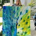 thumbnail image 2 of Fleece Blanket Peacock Throw Blanket - Super Soft Cozy Lightweight Blanket for Couch, Sofa, Bed, Camping, Travel - Microfiber Blanket Gift, 2 of 5