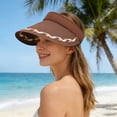 thumbnail image 2 of Women’s Straw Sun Visor Woven Stripe With Headband Wide Brim Sun Protection Travel Hat, 2 of 3