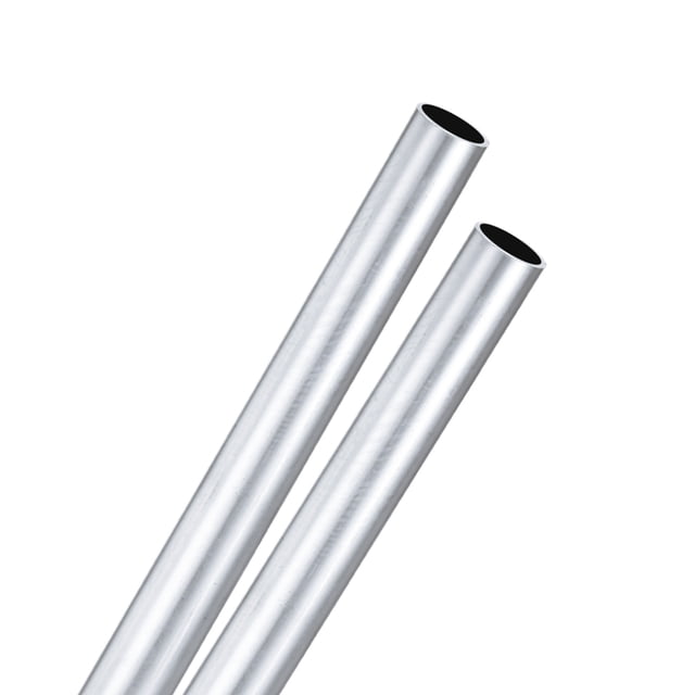 Tubo redondo de aluminio 6063 en paquete de 2, 15mmx18mm (IDxOD) 300mm de longitud