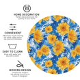 thumbnail image 3 of Fuzoiu Ocean Wave Sunflower Print Leather Coasters Set,Drink Coasters Set of 4,for Tabletop Protection, Durable PVC Coasters,Home Décor and Housewarming Gift-Round Shape, 3 of 6